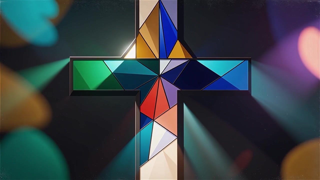 Cruz Cristiana con Luz Celestial, Fondo para Adoración.