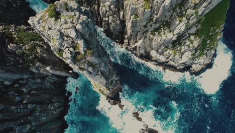 Cabo-Hauy-Drone-Vista-De-Pájaro-Sobre-El-Acantilado-En-Tasmania,-Australia