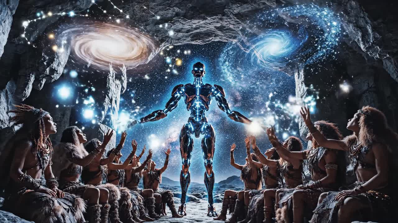 Robot God Ceremony in a Cave