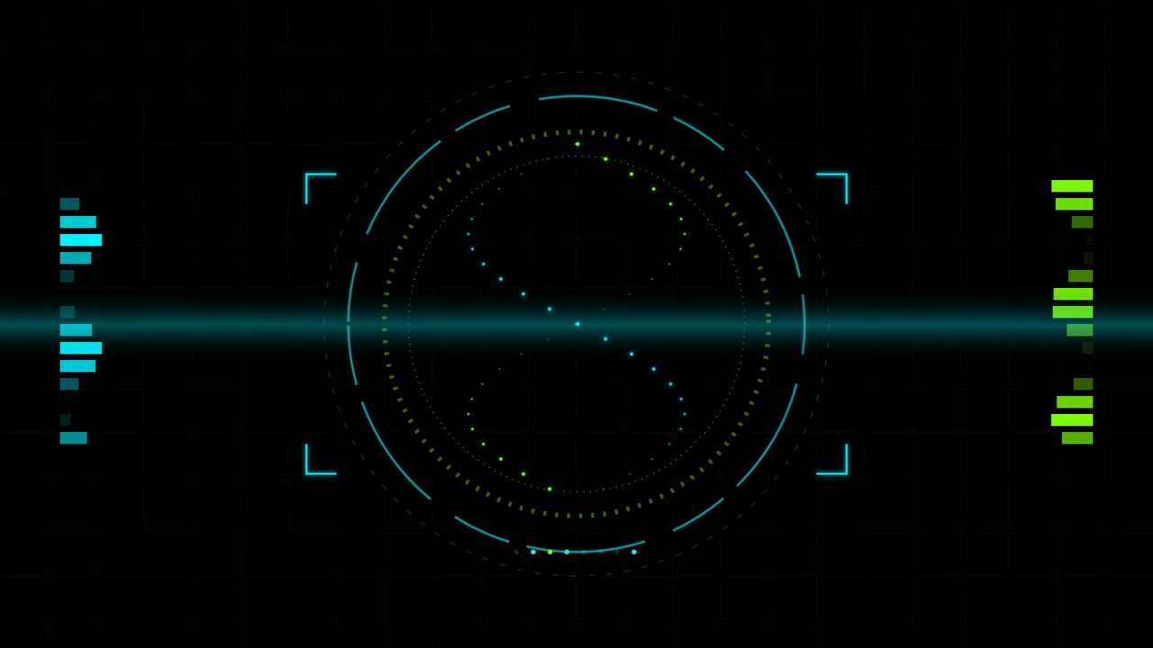 Futuristic Digital HUD Interface with Scanning Animation