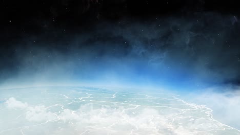 nave espacial alienígena sobre un planeta lejano