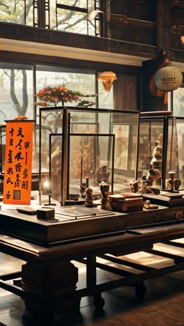 artisans exhibit ancient craftsmanship in a serene museum setting