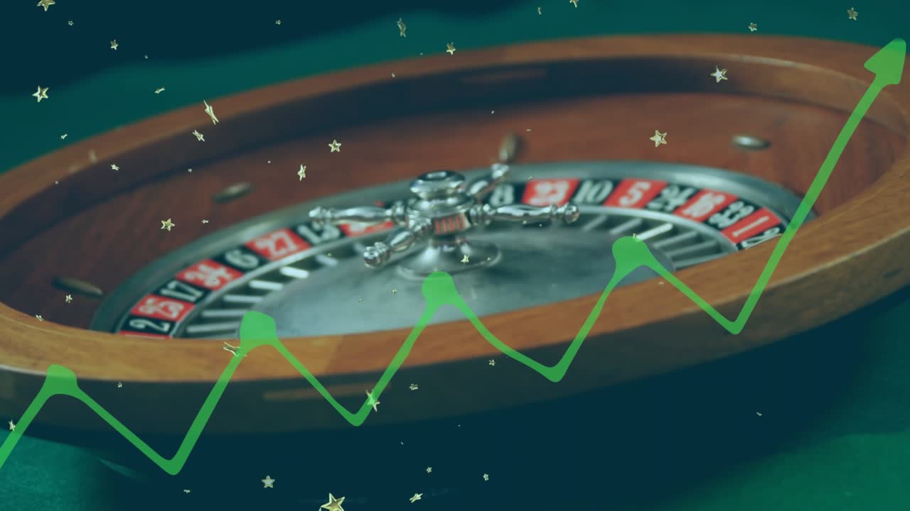 Animazione di grafico e stelle su roulette
