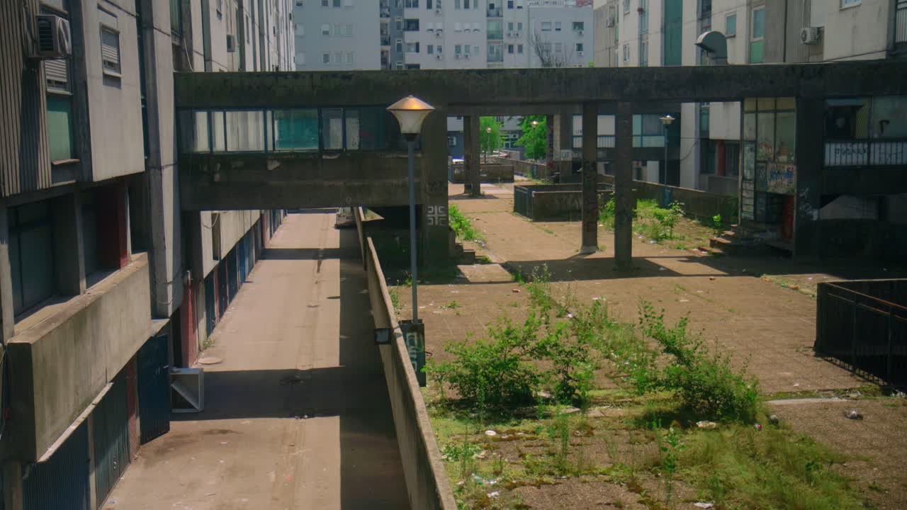 Overgrown Urban Apartment Complex