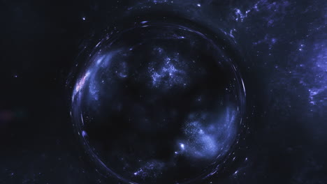 dark blue giant wormhole curves the space around it
