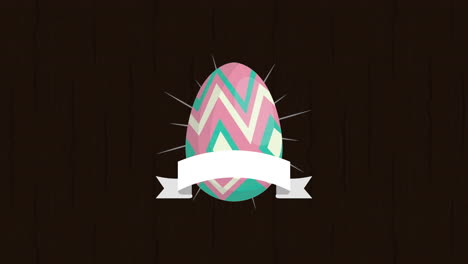 feliz tarjeta animada de pascua con huevos pintados