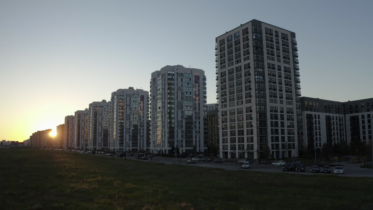 Sunset over Apartment Buildings