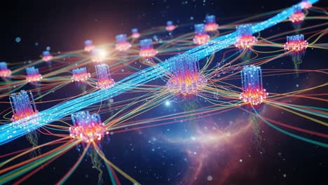 an intricate display of quantum connectivity and neural networks: a vision of future computational realms in a cosmic landscape