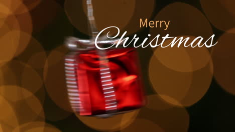 feliz navidad texto y caja de regalos 4k