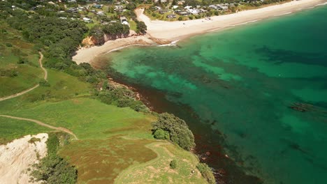 Cinematic-flight-over-end-point-of-east-coastline-in-New-Zealand