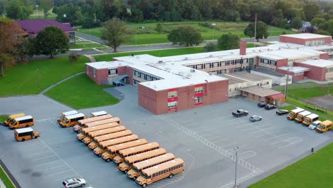 school bus parking at building