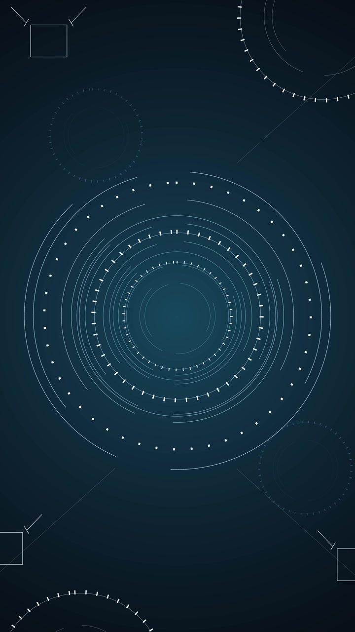 Clean tech radar background circular white interface rings small dotted points dark teal style
