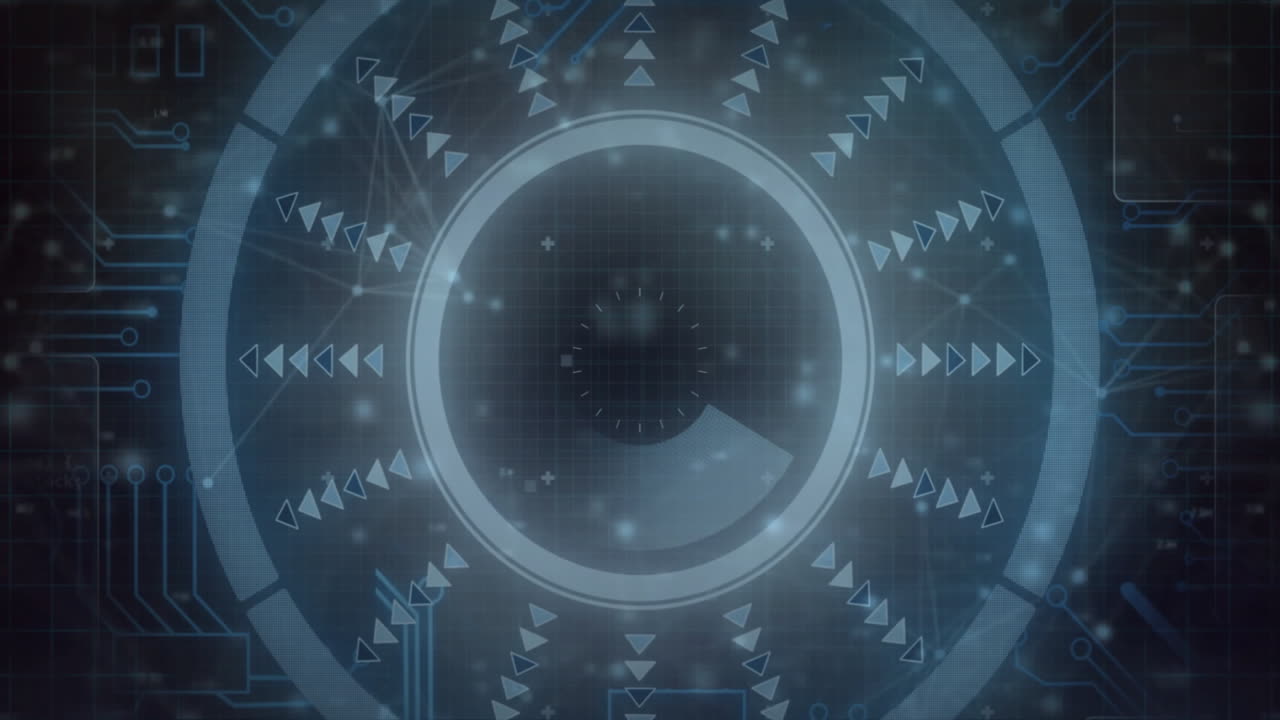 animación de formas que se mueven sobre el escaneo del alcance