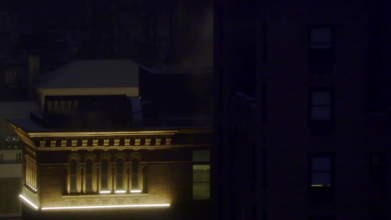 맨해튼 겨울의 밤 시간, 눈