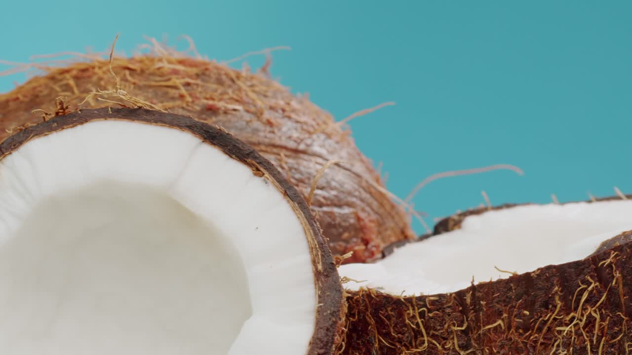 Close up view of coconut slices