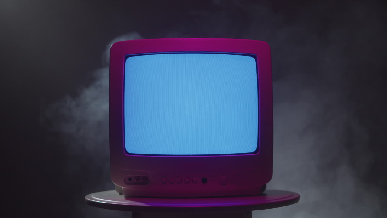 Vintage Television in Smoky Atmosphere