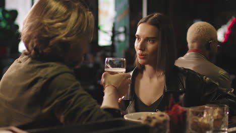 Couple Chatting At Irish Pub