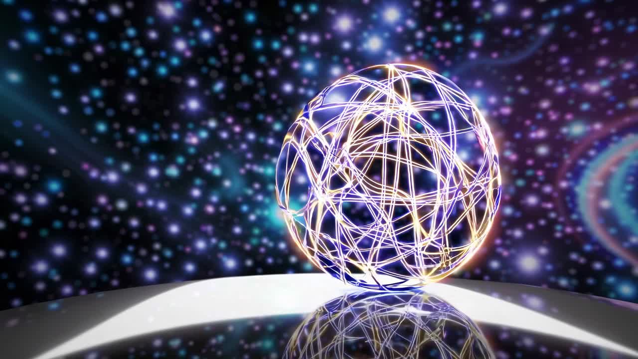 Glowing Cosmic Sphere in Space