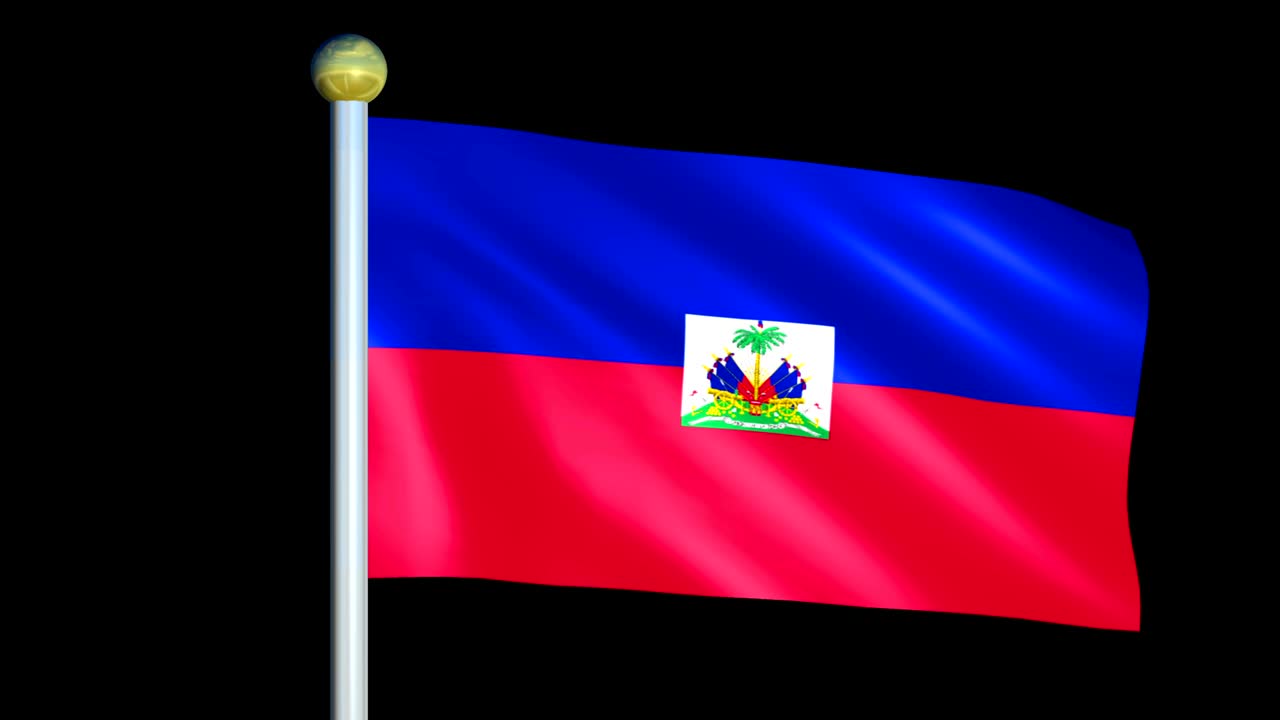 bandera animada de haiti con un gran bucle