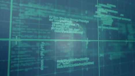 animazione dell'elaborazione dei dati su formule chimiche e molecole nello spazio blu