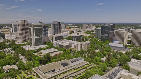 sacramento city california aerial v24 cinematic low flyover lincoln plaza and high rise buildings capturing downtown cityscape in capitol mall district - shot with mavic 3 cine - june 2022