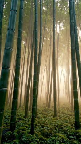 misty bamboo forest