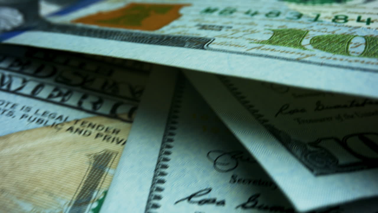 현금 배경. 우리 돈  ⁇ 어리 새로운 100 달러 지폐