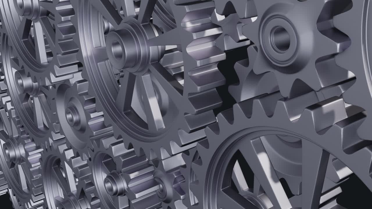 un montón de engranajes están girando