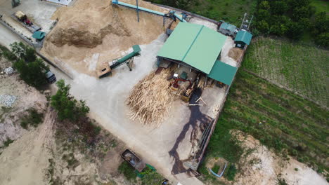 wood being processed at a factory for furniture materials