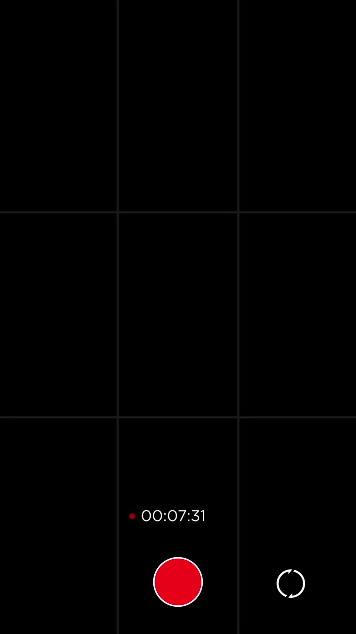 Camera Recording Interface with Timer on Black Screen