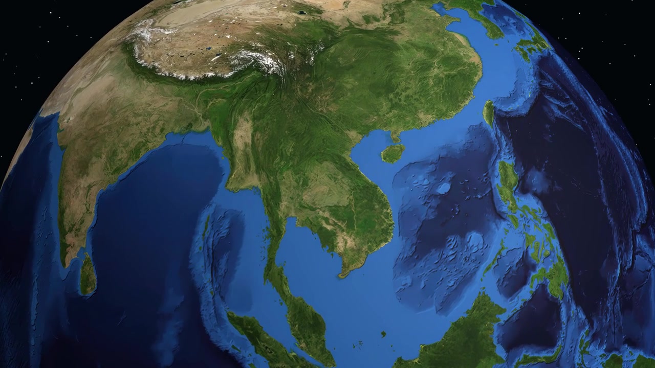 La Terra digitale ruota e zooma sulla Thailandia, evidenziando Khon Kaen con un indicatore di posizione.