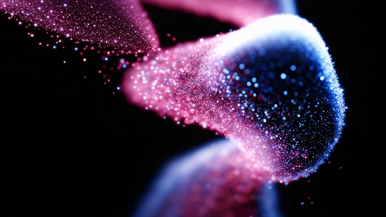 Captivating Visual of Colorful Particle Flow: A Stunning Display of Abstract Forms and Vibrant Colors in a Dynamic and Ethereal Setting