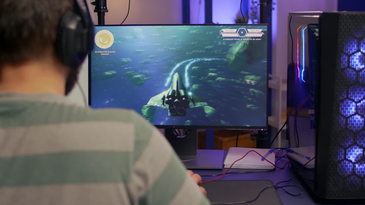 전문 스트리머의 어깨 위의 영상