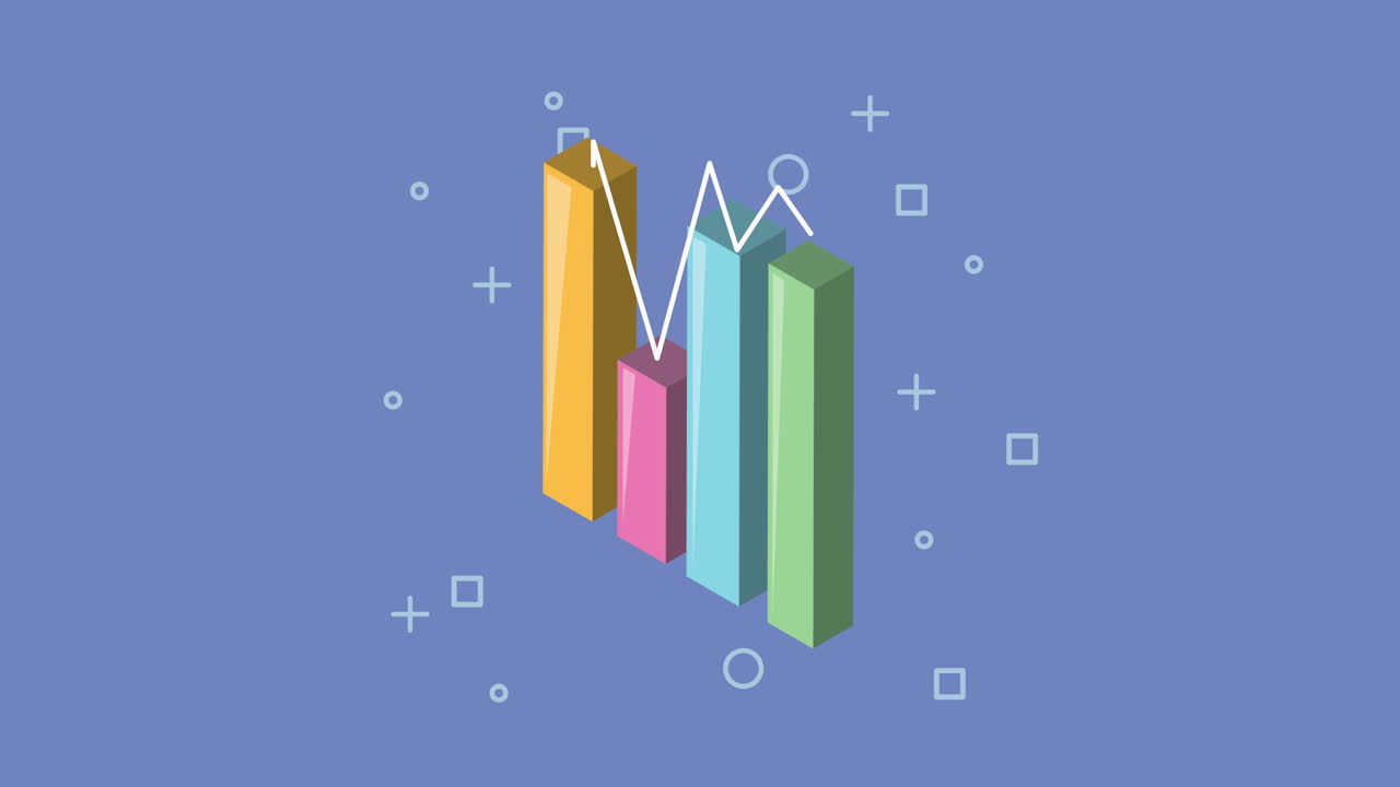 barras estadísticas con animación de flecha