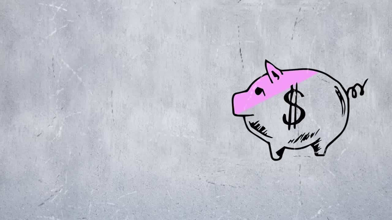 Schizzo di salvadanaio con simbolo del dollaro