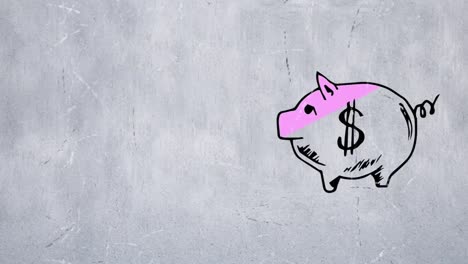 boceto de una alcancía con un signo de dólar
