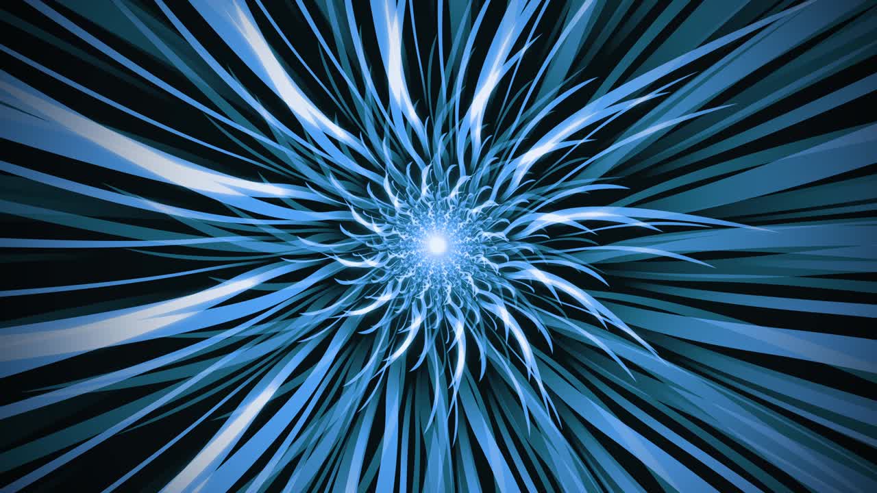 파란색 추상적인 날카로운 줄무 어두운 신비로운 원형 루프 애니메이션 배경