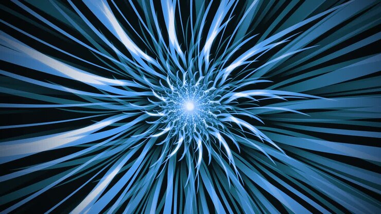 Blue Abstract Sharp Stripes Dark Mystical Circular Loop Animated Background