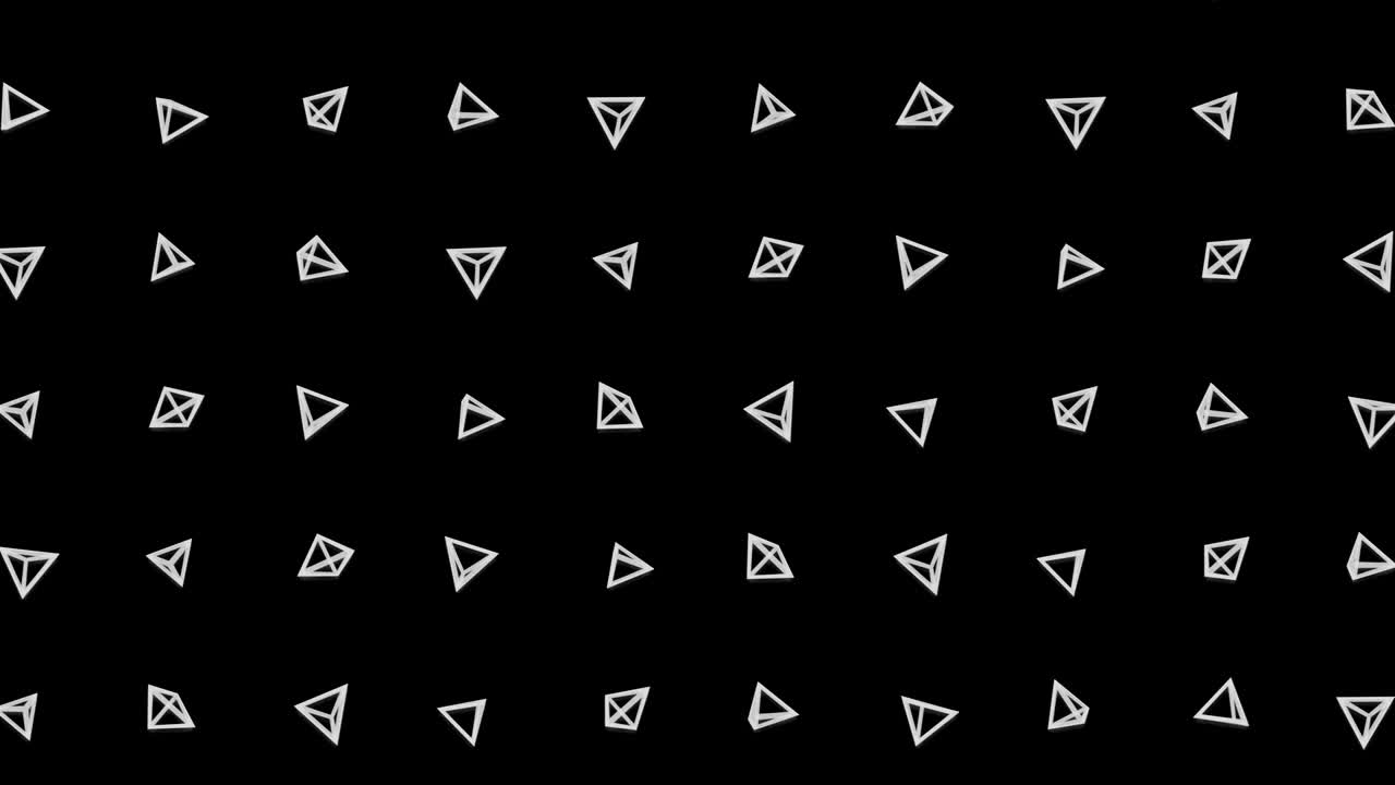 patrón de pirámide geométrica. baile de pirámides. animación de bucle de símbolo de negocio. diseño de red de negocios.