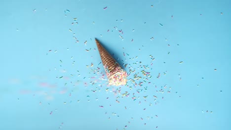 dropped ice cream cone with sprinkles