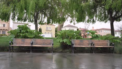 rainy day, benches and a cold day