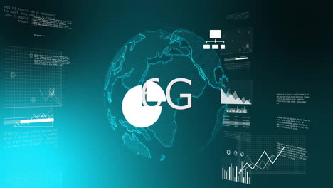 animation of digital data processing over globe