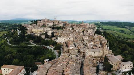 aerial view of the ancient city of montepulciano, tuscany in italy