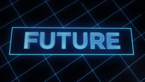 &quot;Zukunft&quot;---Gerahmter-Text---Dunkler---Futuristischer-Hintergrund