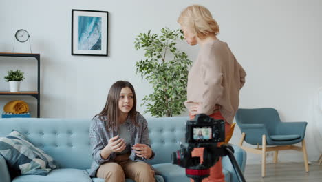 teenager and mother vlog session