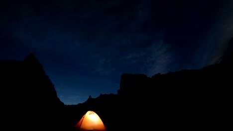 timelapse of the night sky in the mountains.