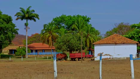 Rural-land-with-houses-and-tractor-and-trees