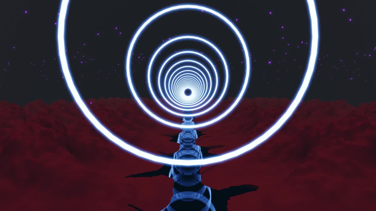 4k 3d 애니메이션, 추상적인 공상 과학 터널에서 비행, 미래의 모션 그래픽, 하이테크 배경