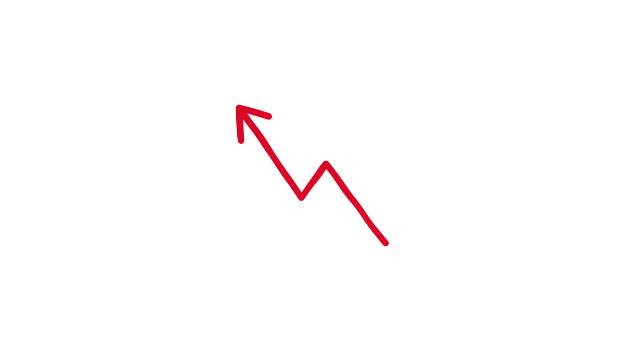 Red Animated Arrow Showing Upward Trend