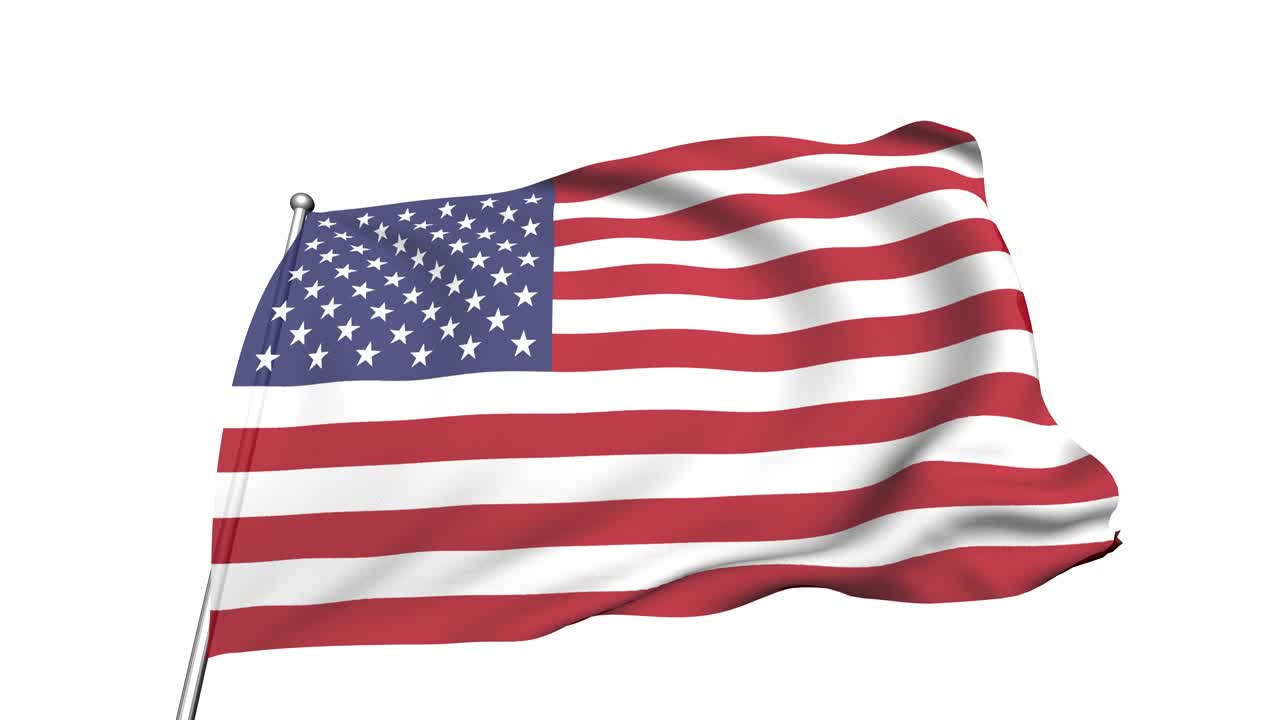 bandera de los estados unidos (semi-transparente, en bucle, canal alfa)